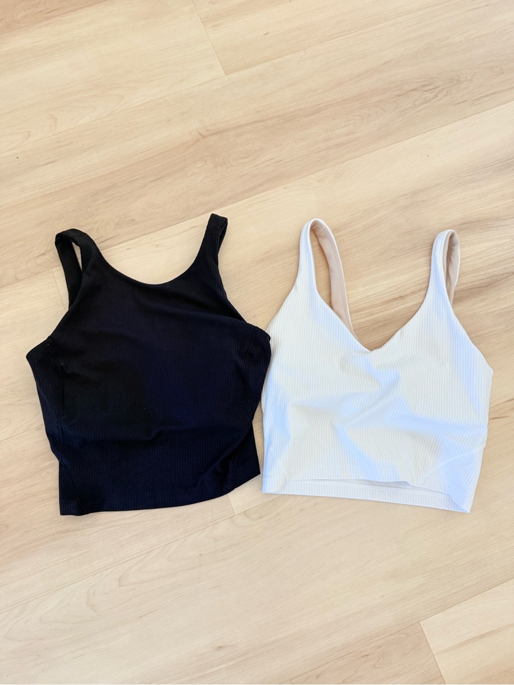 Two lululemon Align Ribbed Tank Tops - Black & White size 4